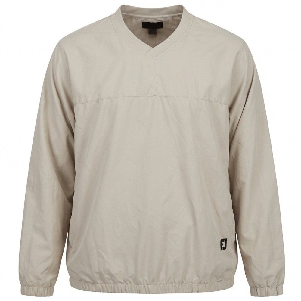 FootJoy Windbreaker Pullover Men XXL Tan V-Neck Golf Wind Side Pockets 30204